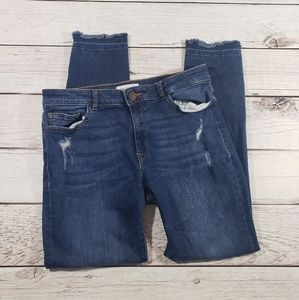 DL1961 womens distressed raw hem skinny Jean's 31